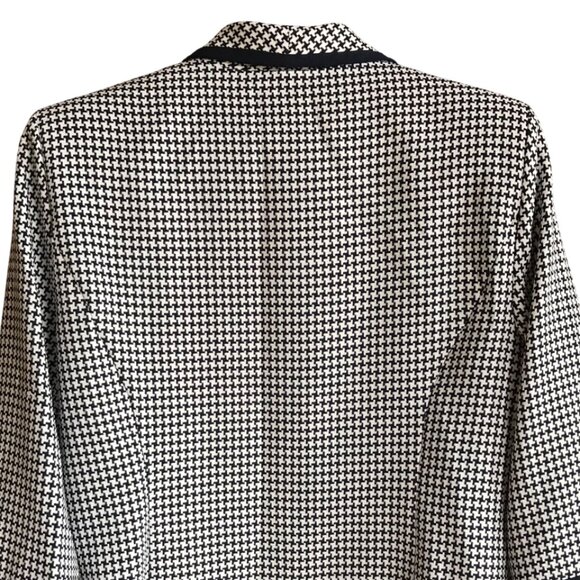 Sag Harbor Vintage Houndstooth Blazer: 80s Black White Textured Jacket, Size 8 - Picture 6 of 14